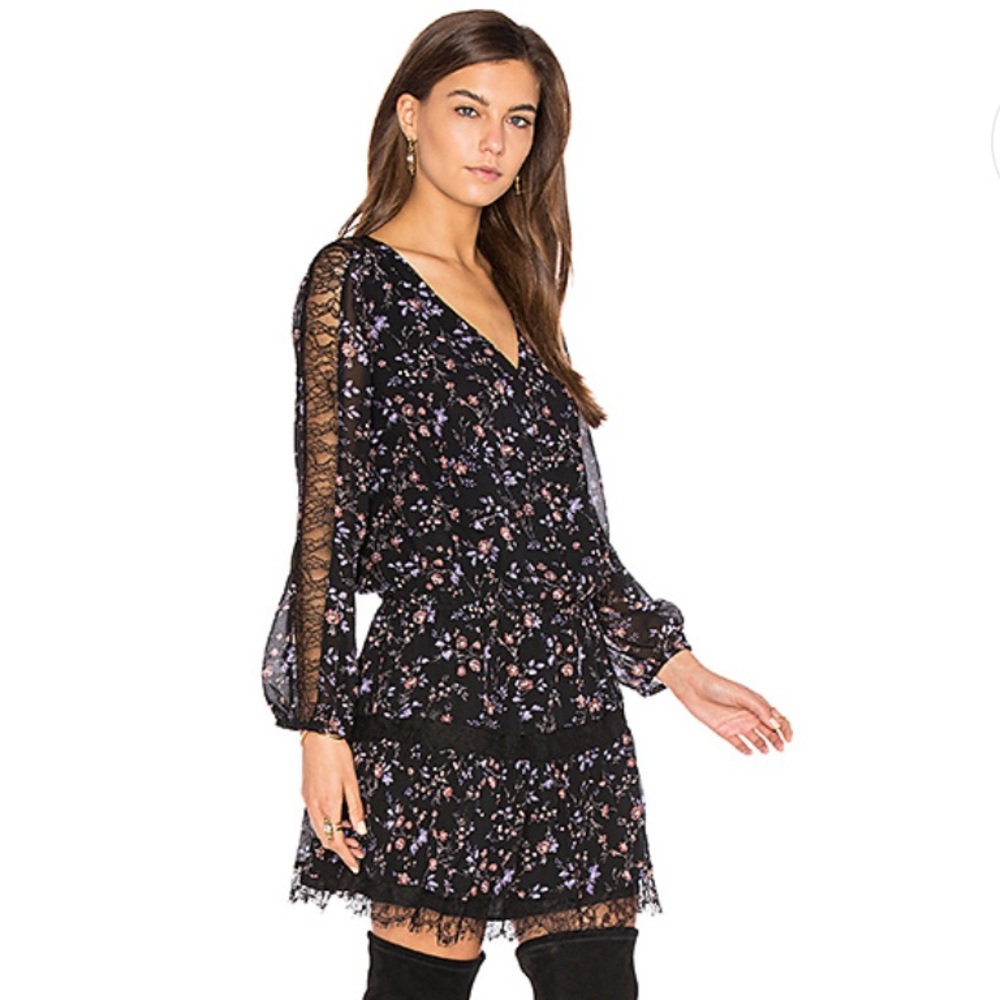 Joie Auggie Silk Floral Long Sleeve Dress